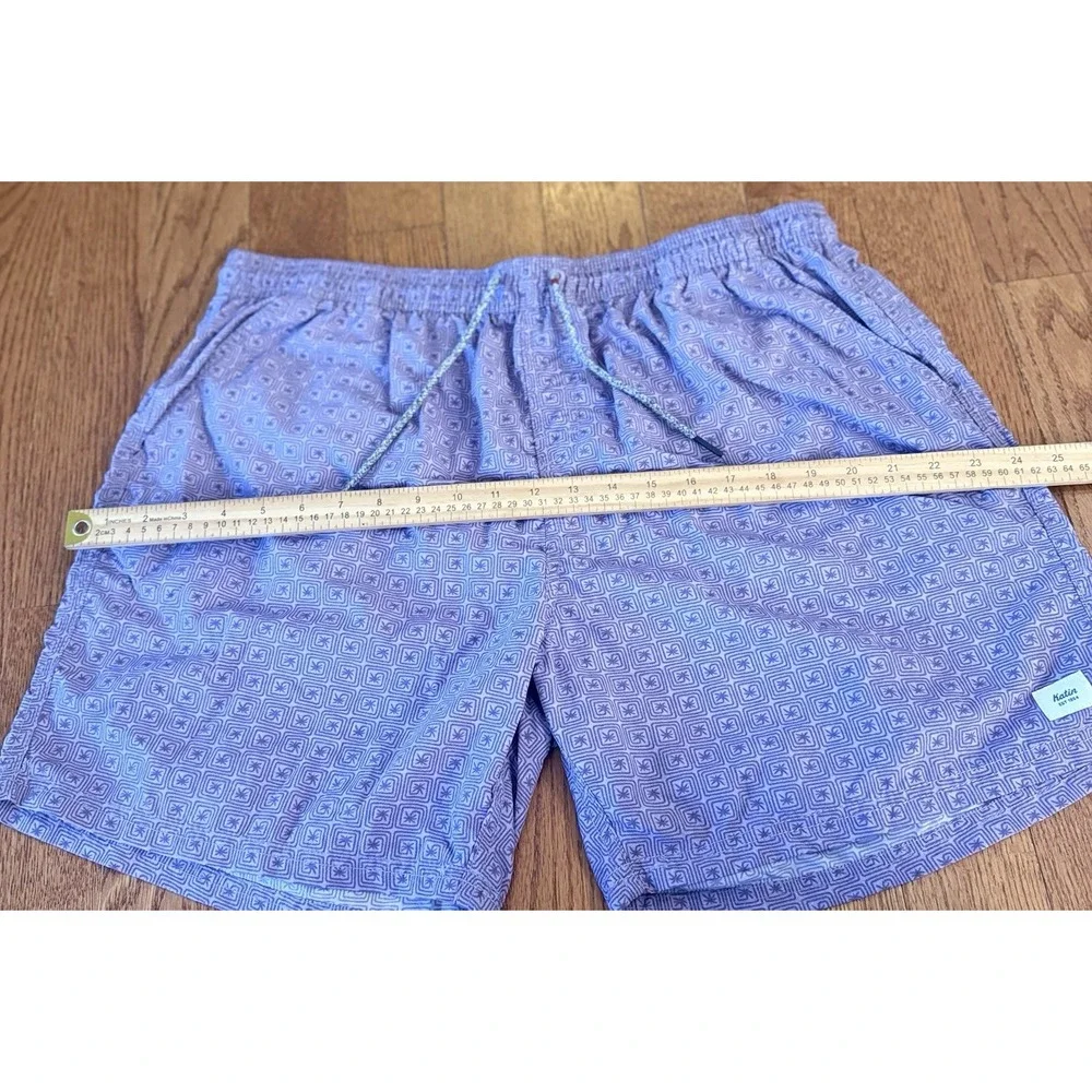Katin Swim Trunks Mens XXL 2XL Purple Geometric Board Shorts Tropical Beach Surf